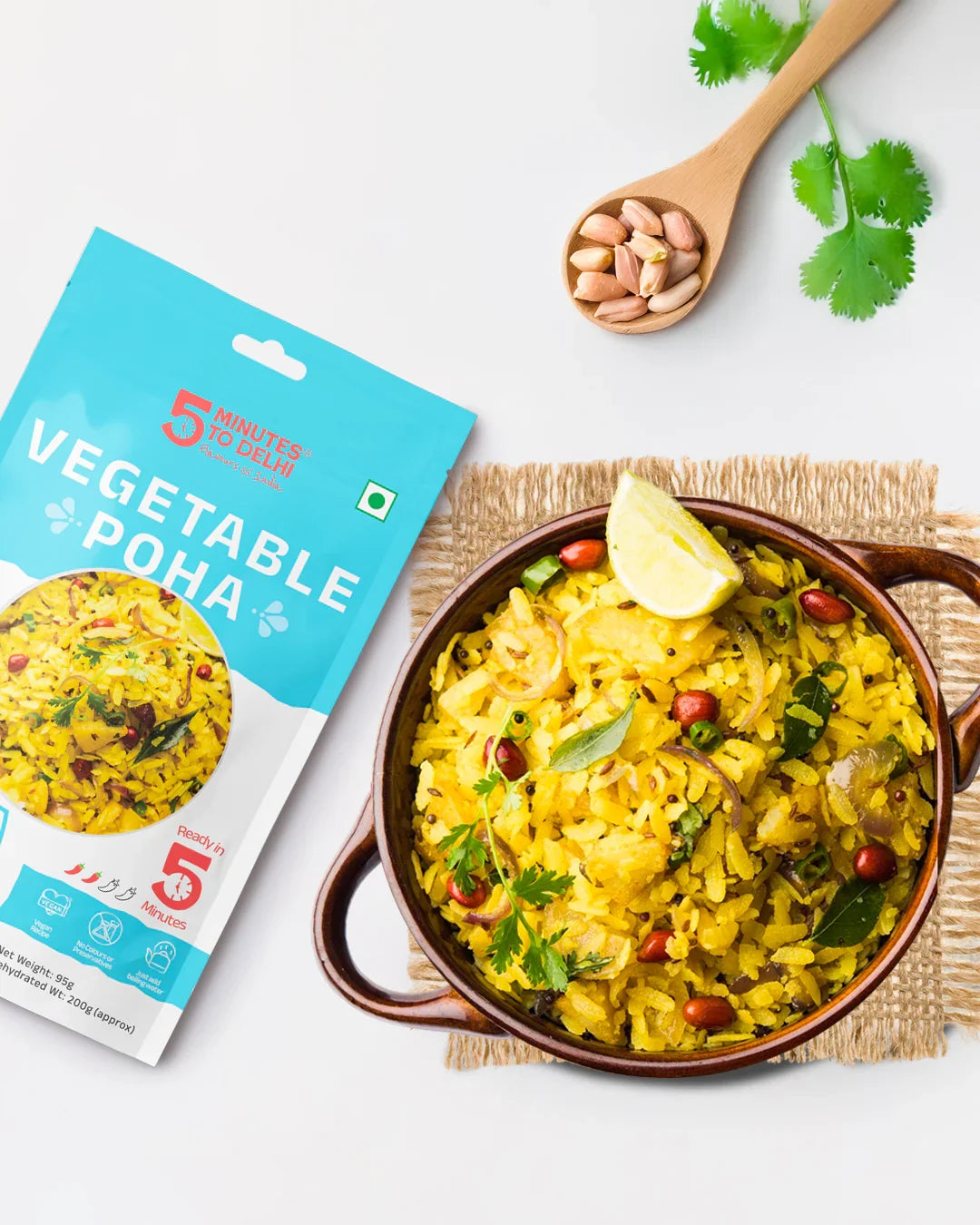 5 Minutes To Delhi Vegetable Poha Camping Meal (Vegan)