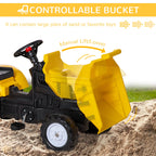 Ride on Tractor No Power for Kids with Manual Control Bucket