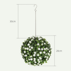 Set of 2 Artificial Plant Topiary Rose Balls, Faux Plants