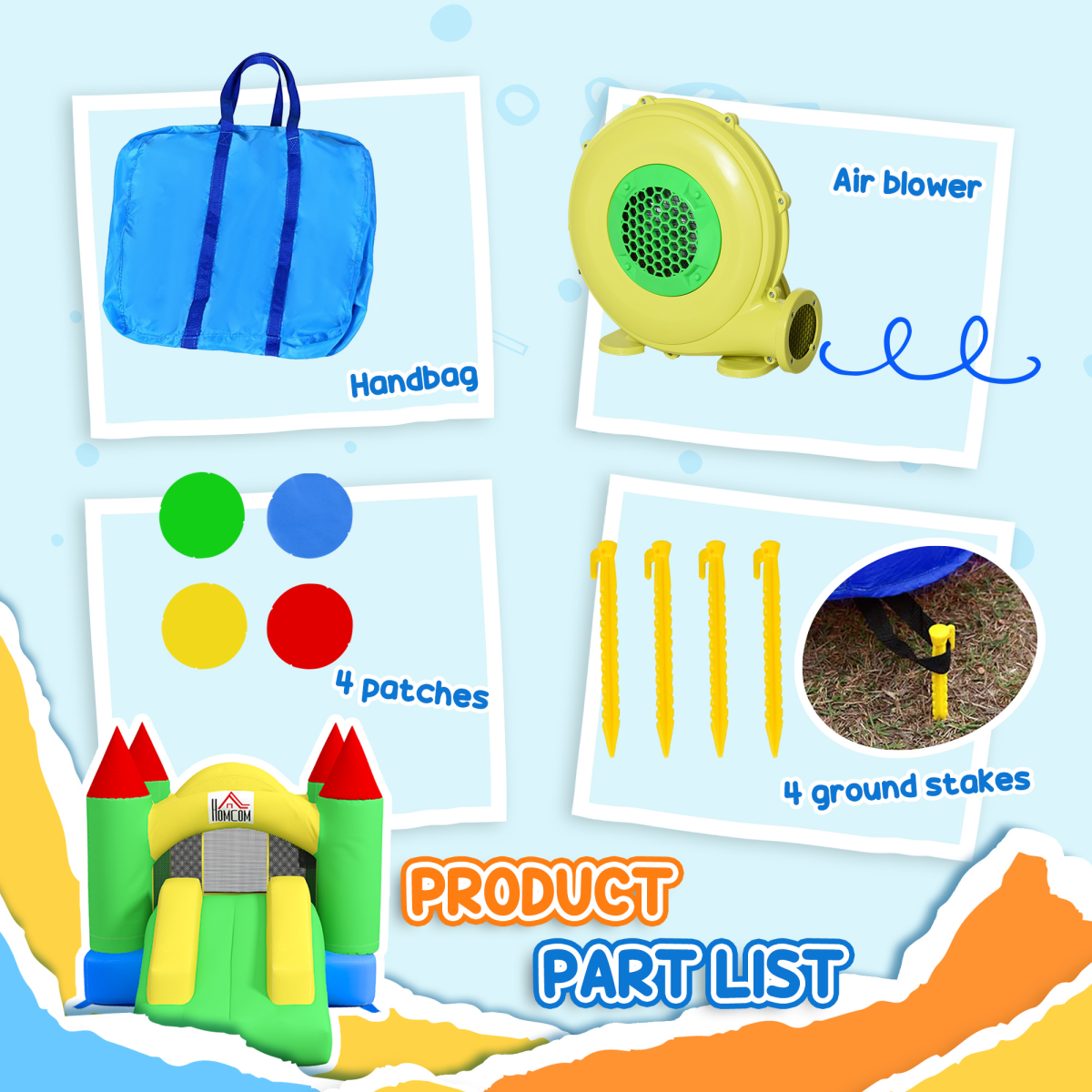 Bouncy Castle with Slide - Durable Inflatable Jumper for Kids