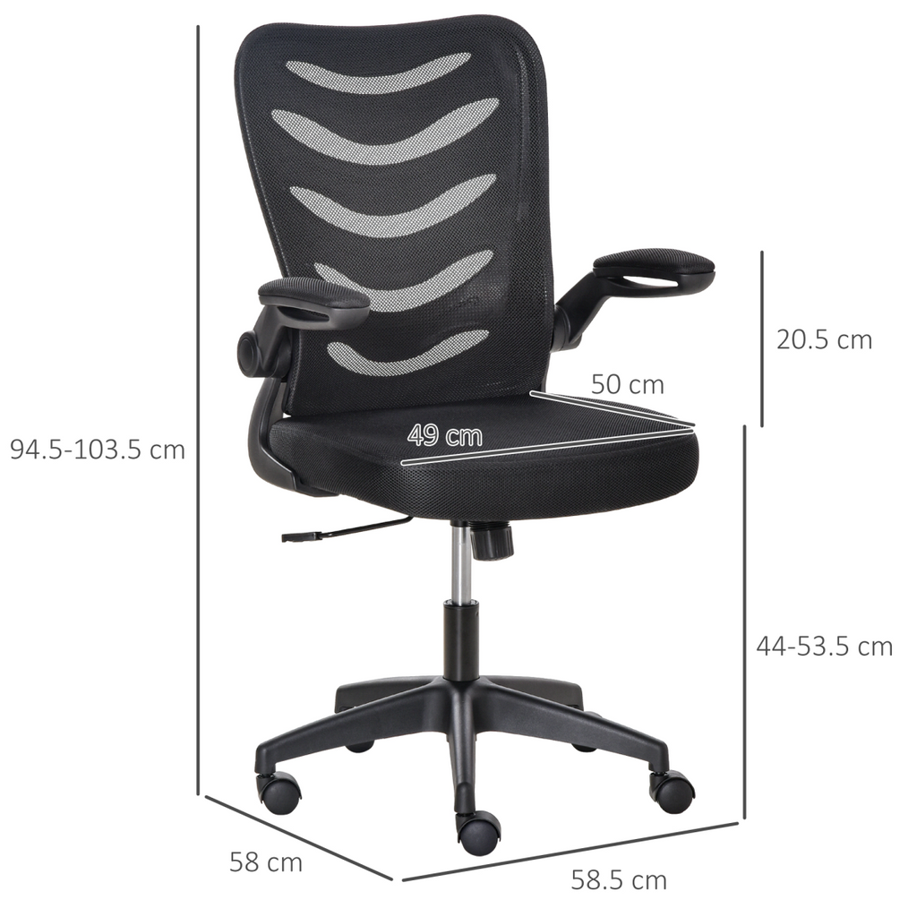 Mesh Office Chair Home Swivel Task Chair, Lumbar Support, Black