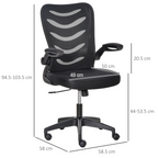Mesh Office Chair Home Swivel Task Chair, Lumbar Support, Black