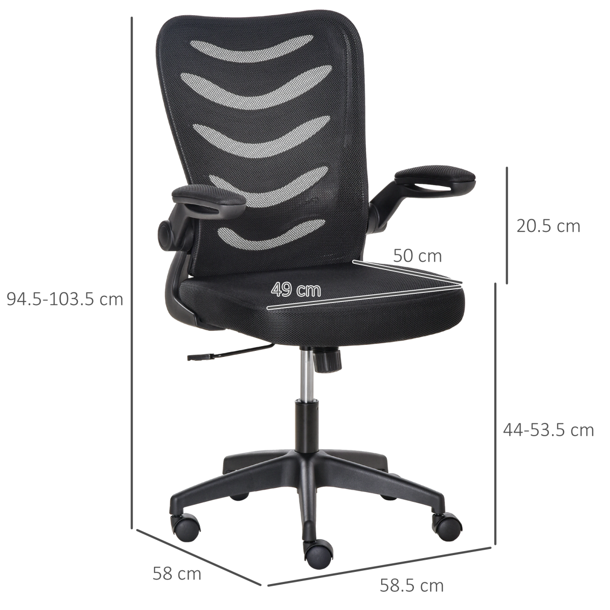 Mesh Office Chair Home Swivel Task Chair, Lumbar Support, Black