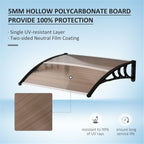 Door Canopy (Brown Sheet & Black Bracket) 75 L x 120 W x 23 H cm