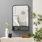 Rectangle Wall Mirror with Shelf 70 x 50 cm, for Living Room, Bedroom