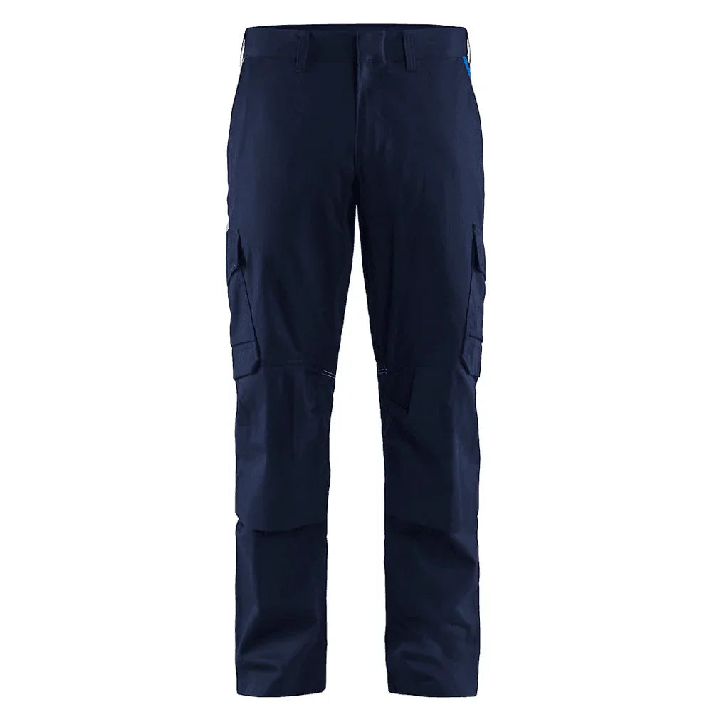 Blaklader 1448 Industry Stretch Kneepad Trousers Navy Blue/Cornflower Blue