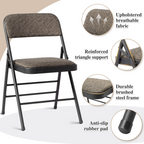Set of 2 Padded Folding Conference Chairs with Frosted Iron Frame
