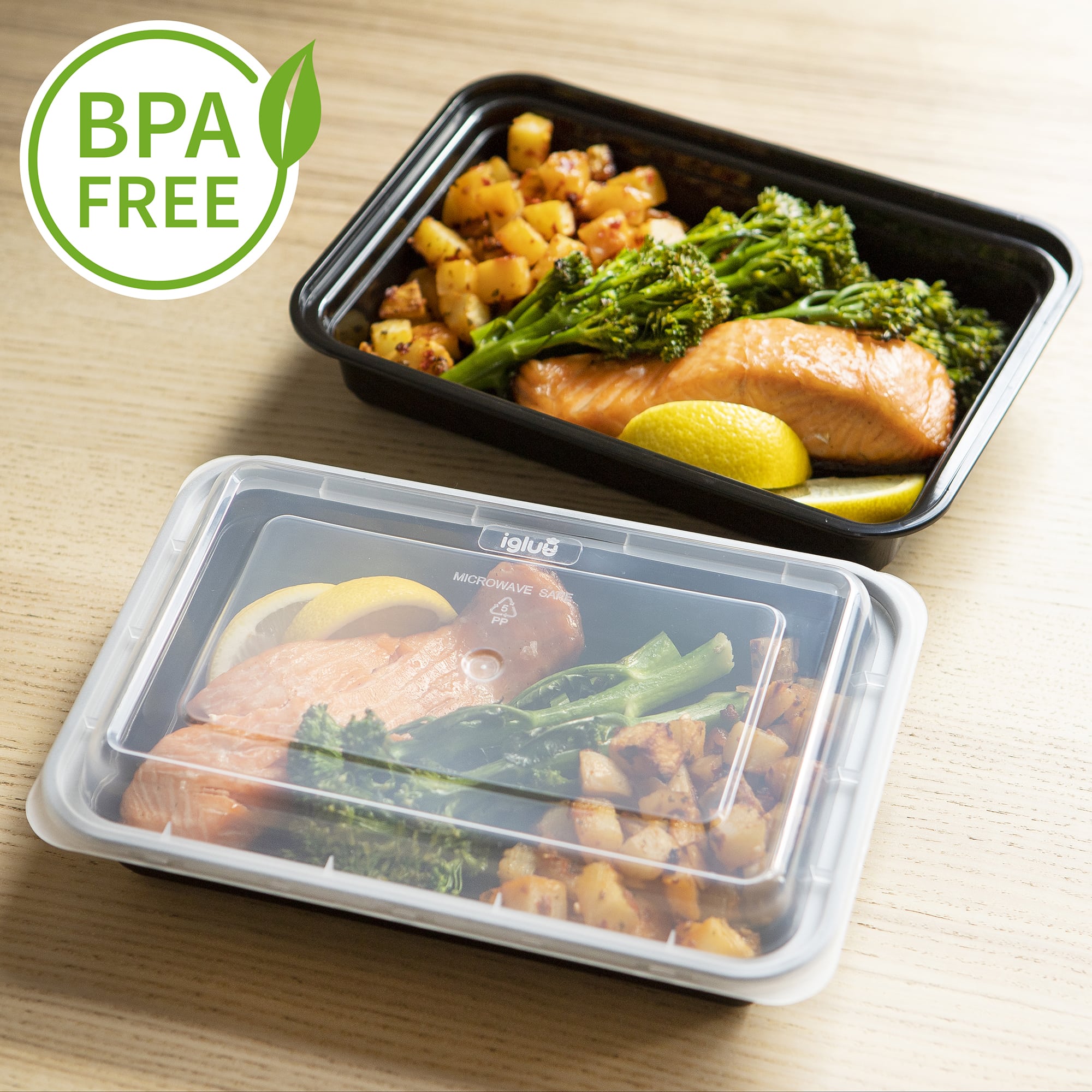1-Compartment Reusable Plastic Containers - 828ml