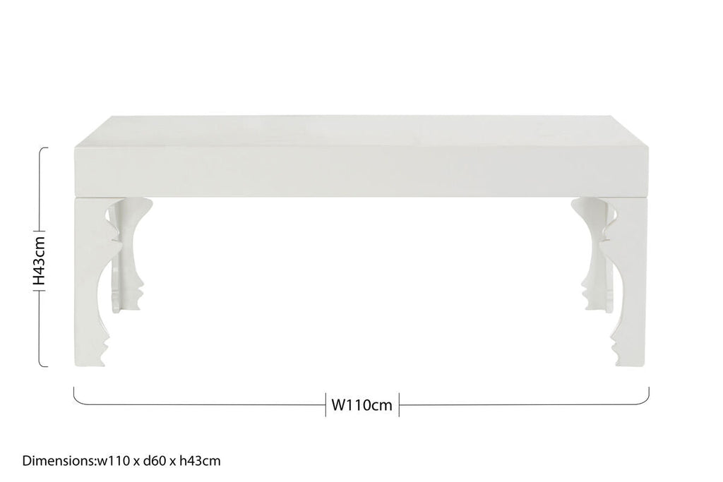 White High Gloss Finish Coffee Table