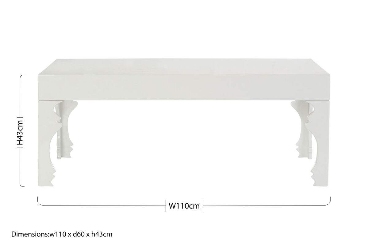 White High Gloss Finish Coffee Table