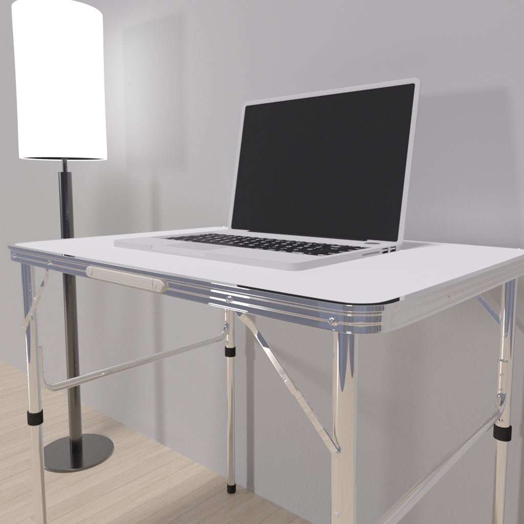 Adjustable Height Folding Table | Aluminium & MDF | 9 Size Options | Indoor & Outdoor