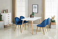Halo Dining Set, a Table and Chairs Set of 4, White/Grey Royal Blue