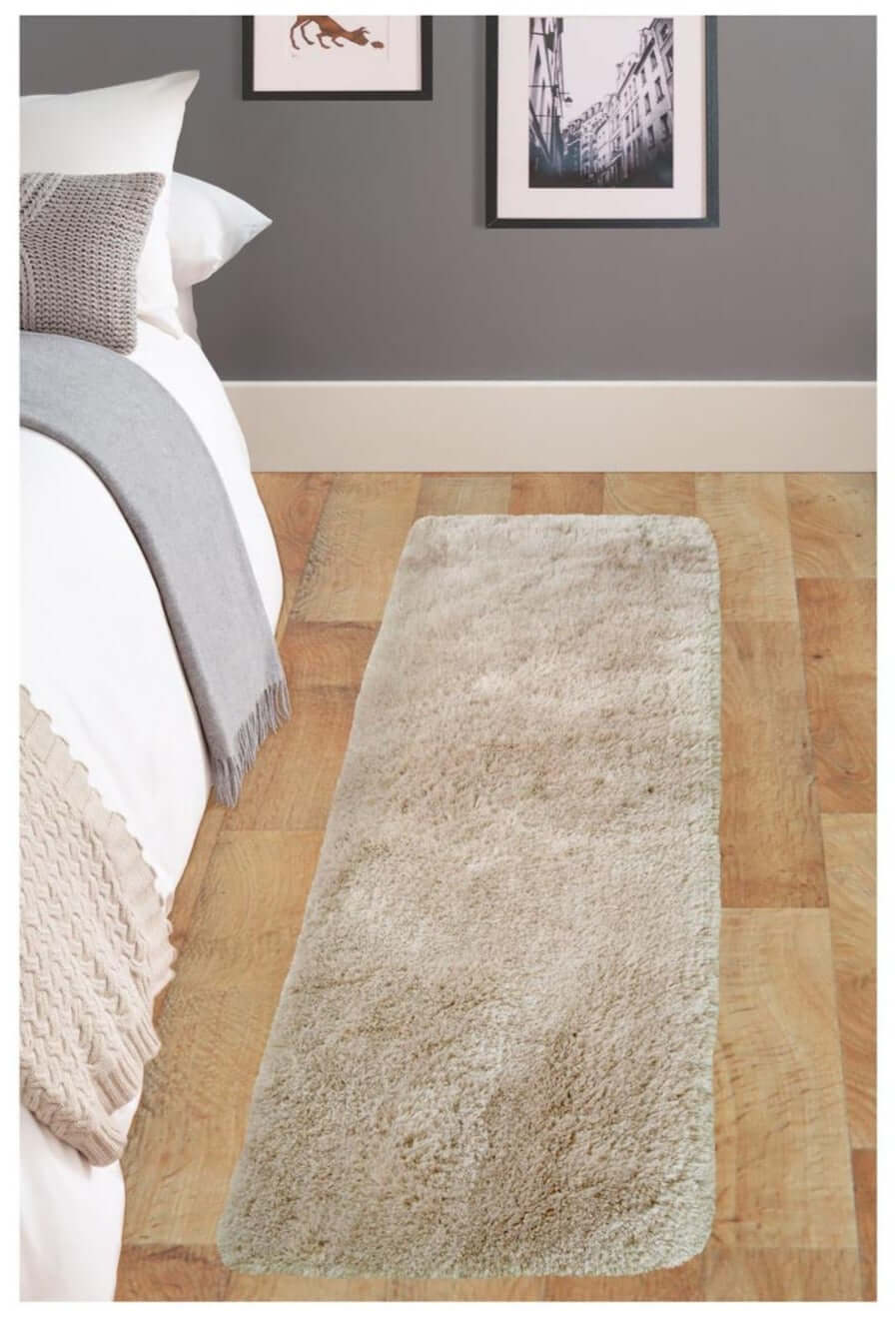 Soft Washable Beige Shaggy Rug