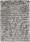 Carved Glamour Silver Grey Shaggy Rug 160X230 cm