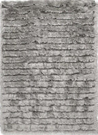 Carved Glamour Silver Grey Shaggy Rug 160X230 cm