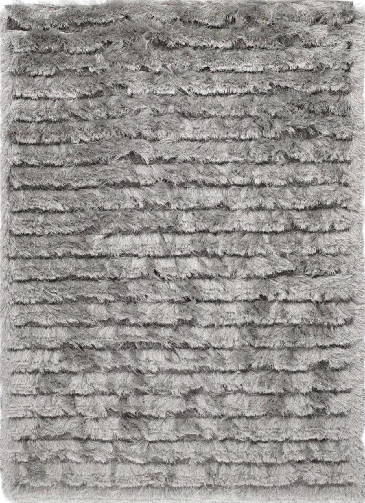 Carved Glamour Silver Grey Shaggy Rug 160X230 cm