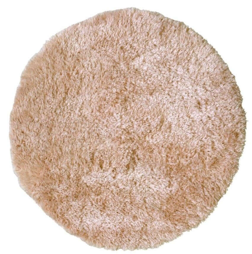 Soft Washable Beige Shaggy Rug Ø 100 cm