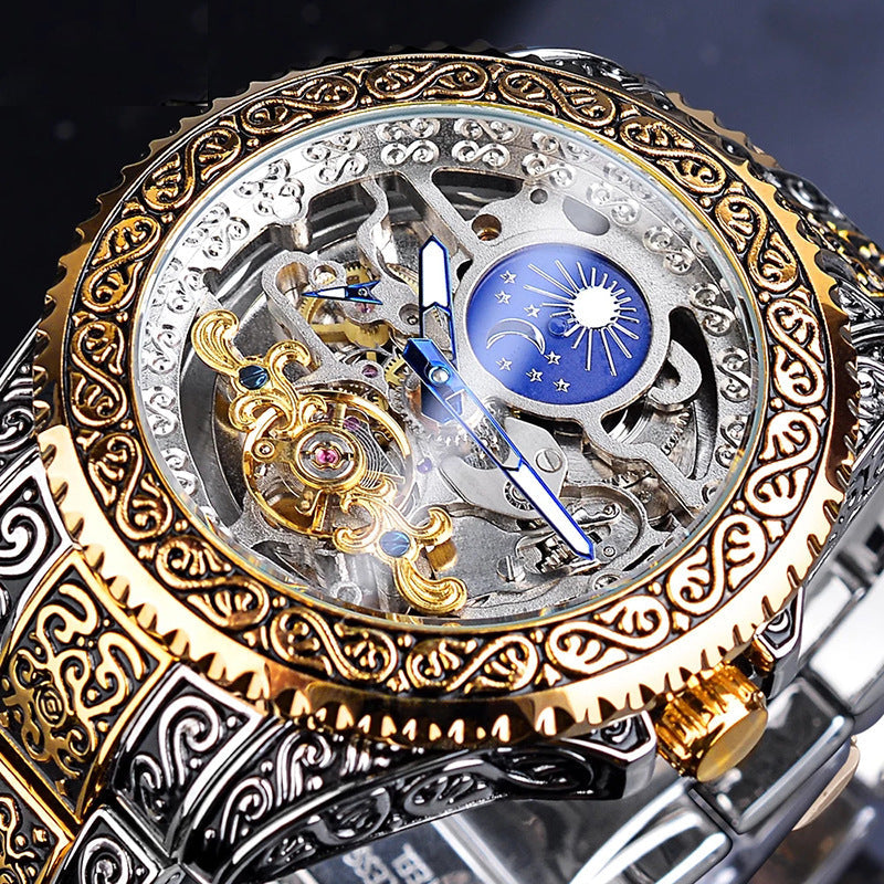 Carved Tourbillon Mechanical Watch