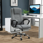 Office Chair, Computer Desk Chair, Linen Fabric Swivel Chair with Adjustable Height, Rolling Wheels for Home and Study, Grey