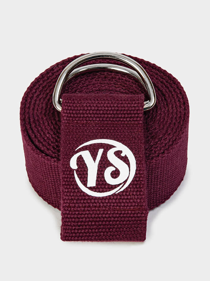 GOTS Organic Cotton D-Ring 2.5m Yoga Belt Strap Raspberry