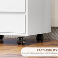 Mobile Vertical Filing Cabinet with 4 Drawers for Home Office, White