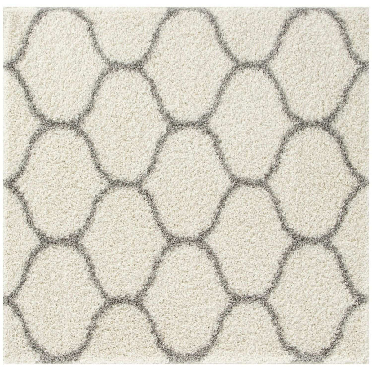 Moroccan Ivory Shaggy Rug 120X120 cm