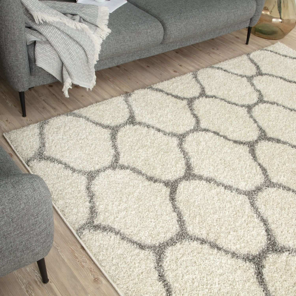 Moroccan Ivory Shaggy Rug
