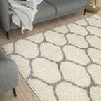 Moroccan Ivory Shaggy Rug