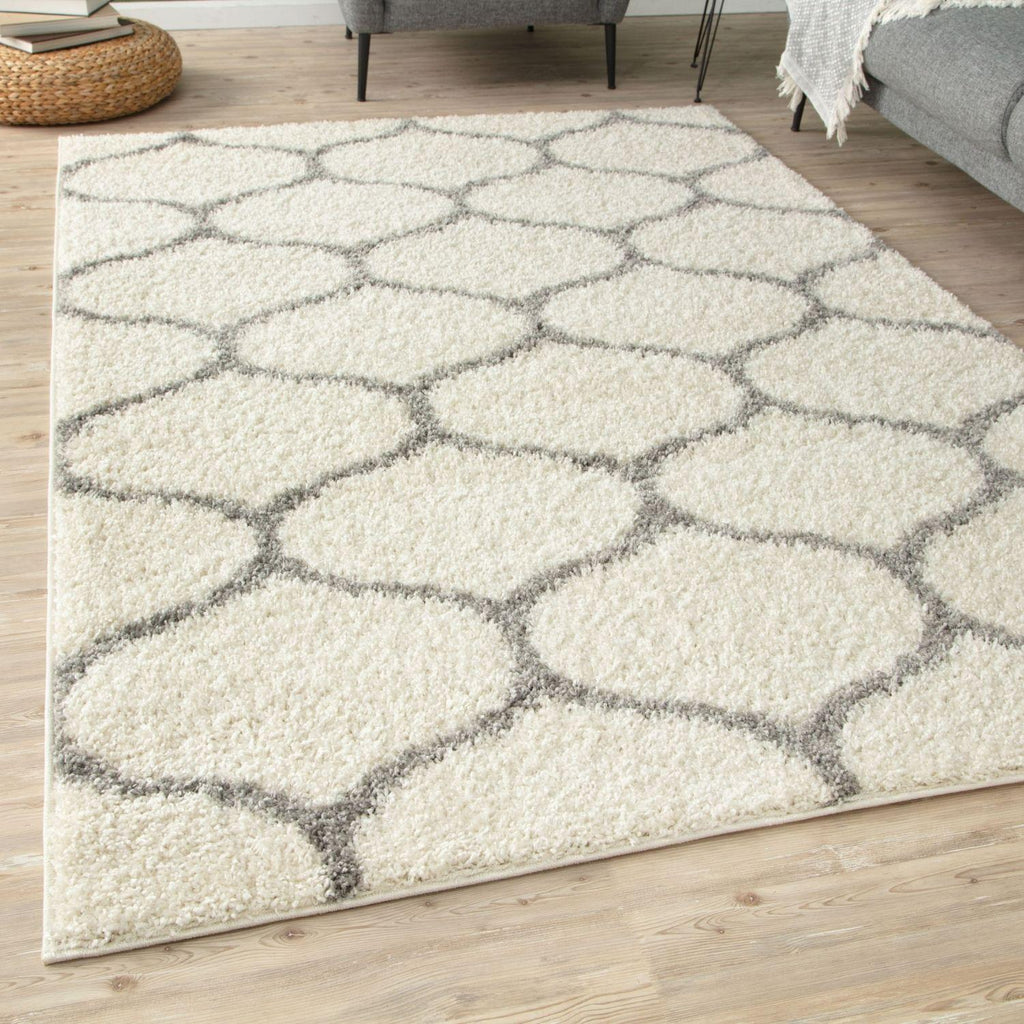 Moroccan Ivory Shaggy Rug