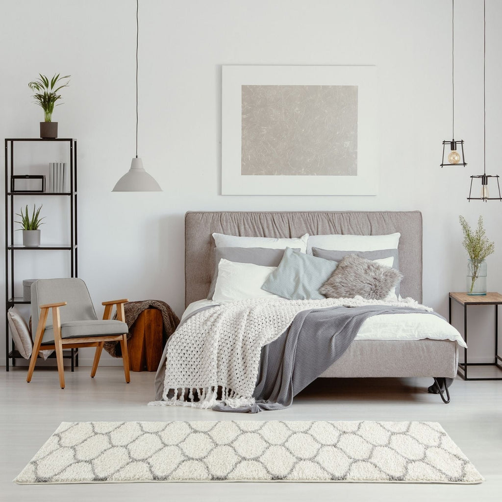 Moroccan Ivory Shaggy Rug