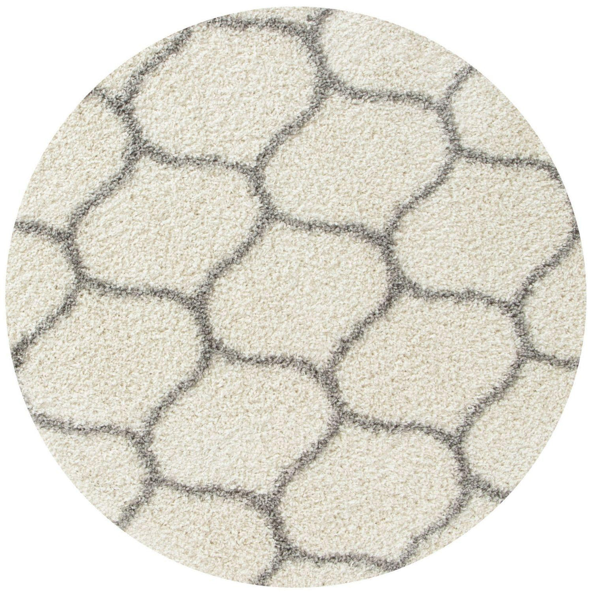 Moroccan Ivory Shaggy Rug Ø 120 cm