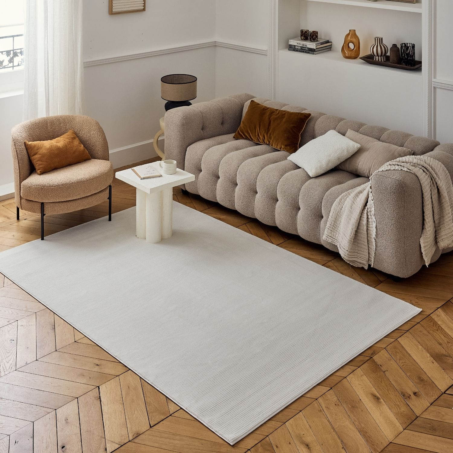 Carmel Cream Striped Rug