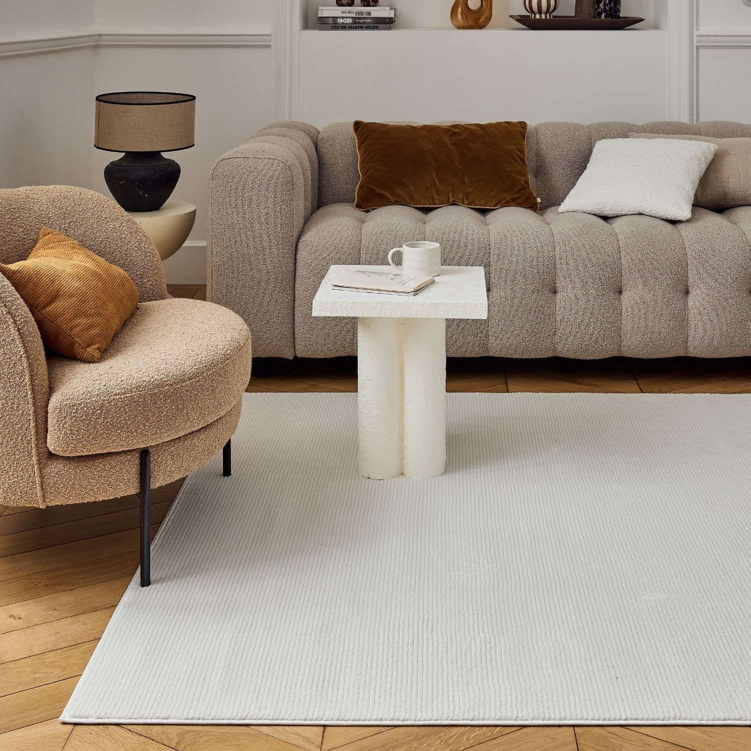 Carmel Cream Striped Rug
