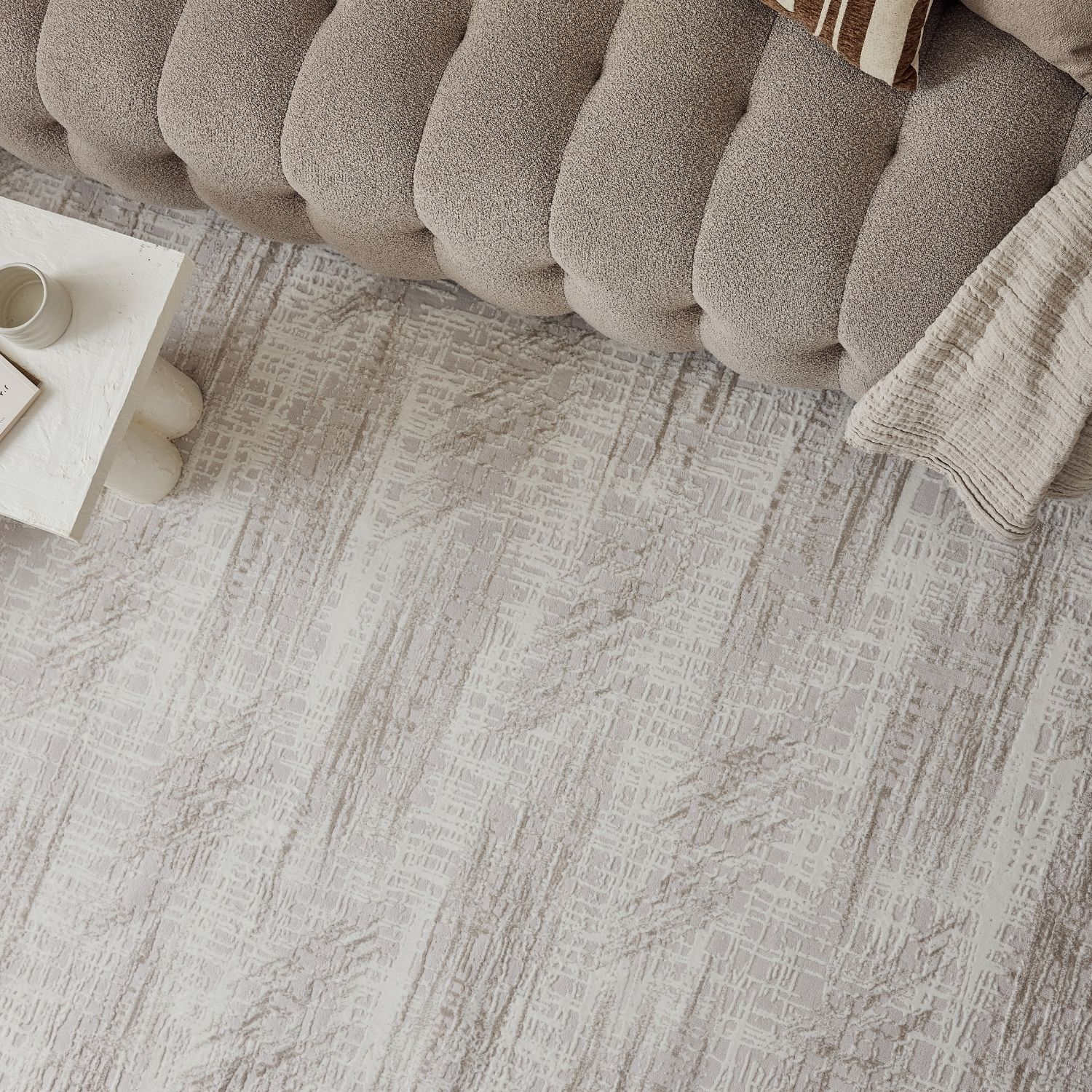 Carmel Cream-Beige Abstract Rug