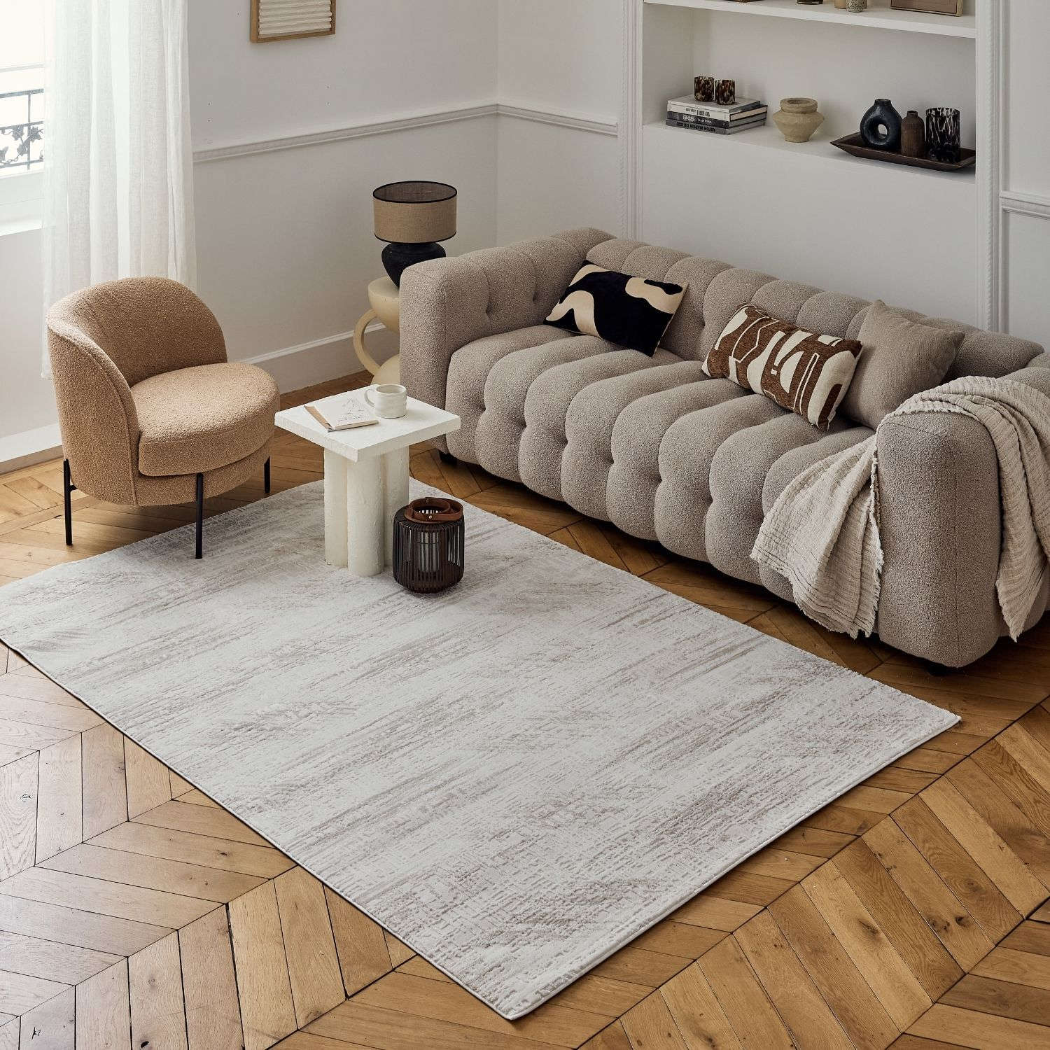 Carmel Cream-Beige Abstract Rug