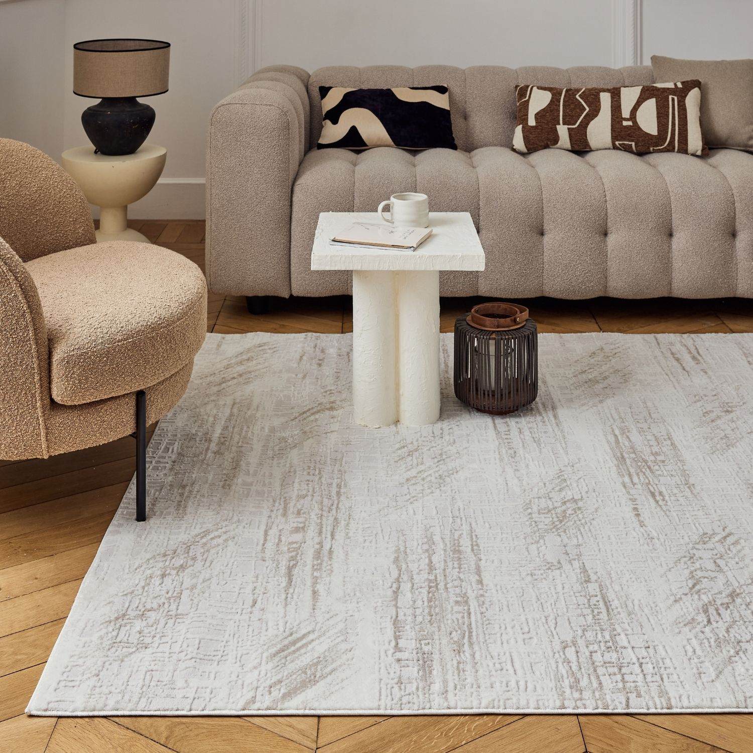 Carmel Cream-Beige Abstract Rug