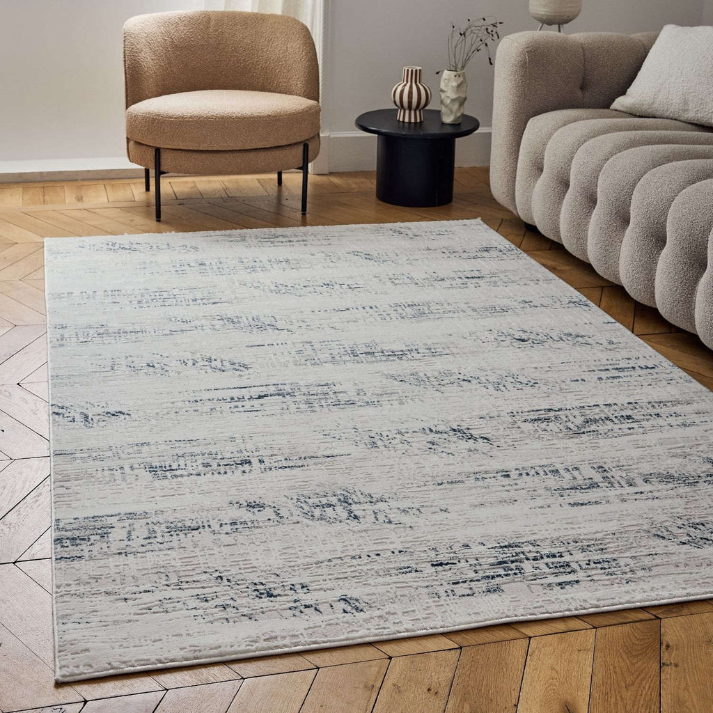 Carmel Cream-Blue Abstract Rug
