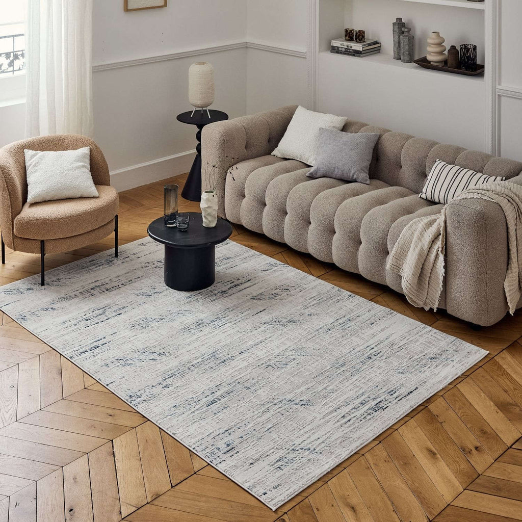 Carmel Cream-Blue Abstract Rug