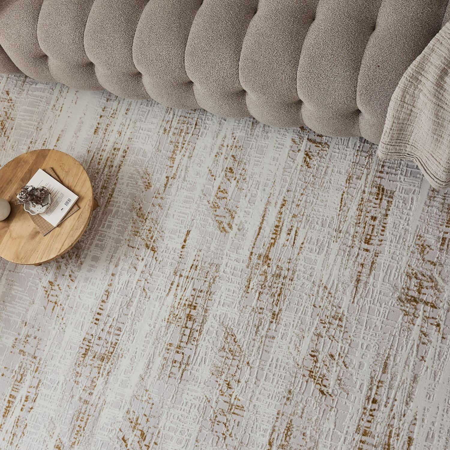 Carmel Cream-Gold Abstract Rug