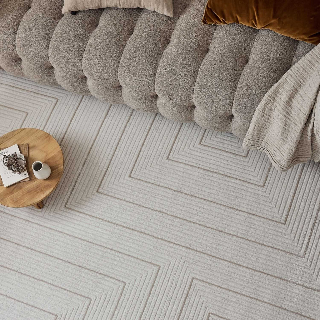 Carmel Cream-Beige Geometric Rug