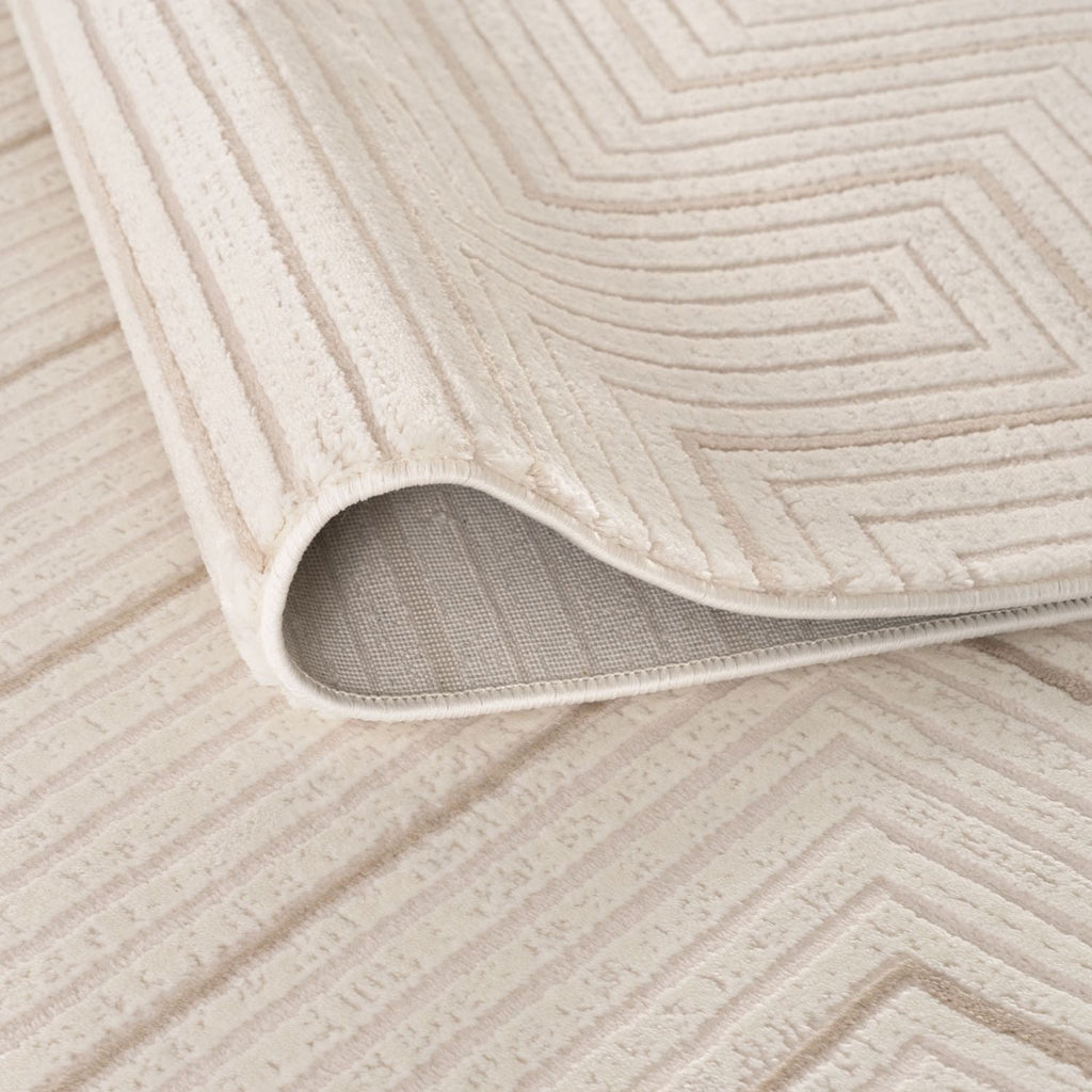 Carmel Cream-Beige Geometric Rug