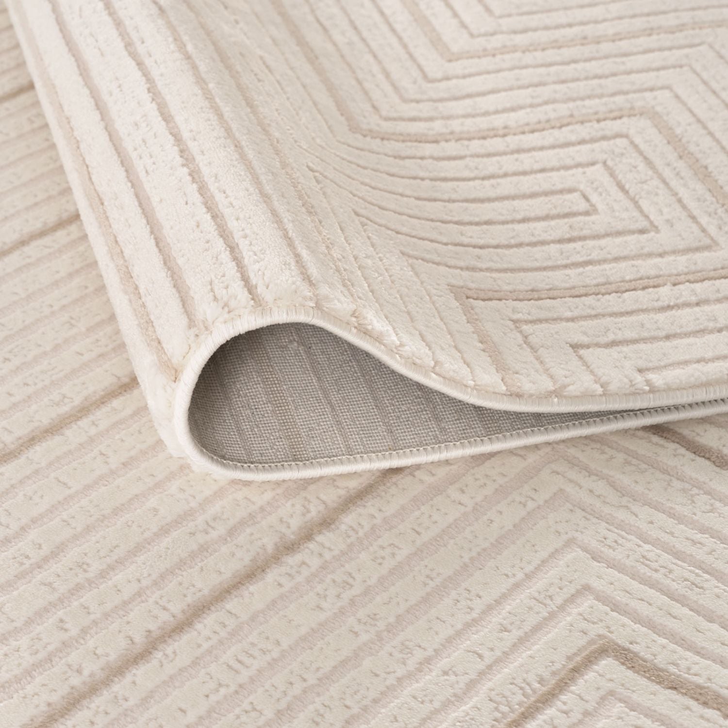 Carmel Cream-Beige Geometric Rug