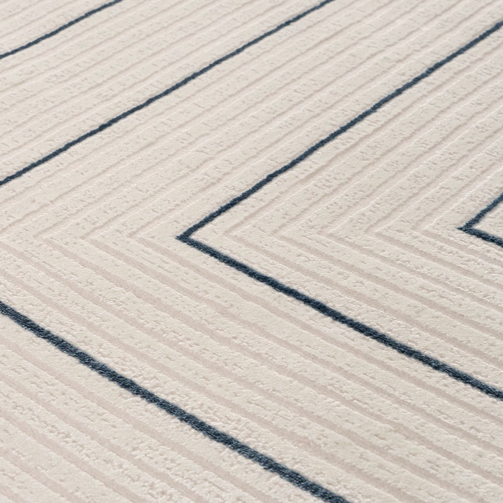 Carmel Cream-Blue Geometric Rug