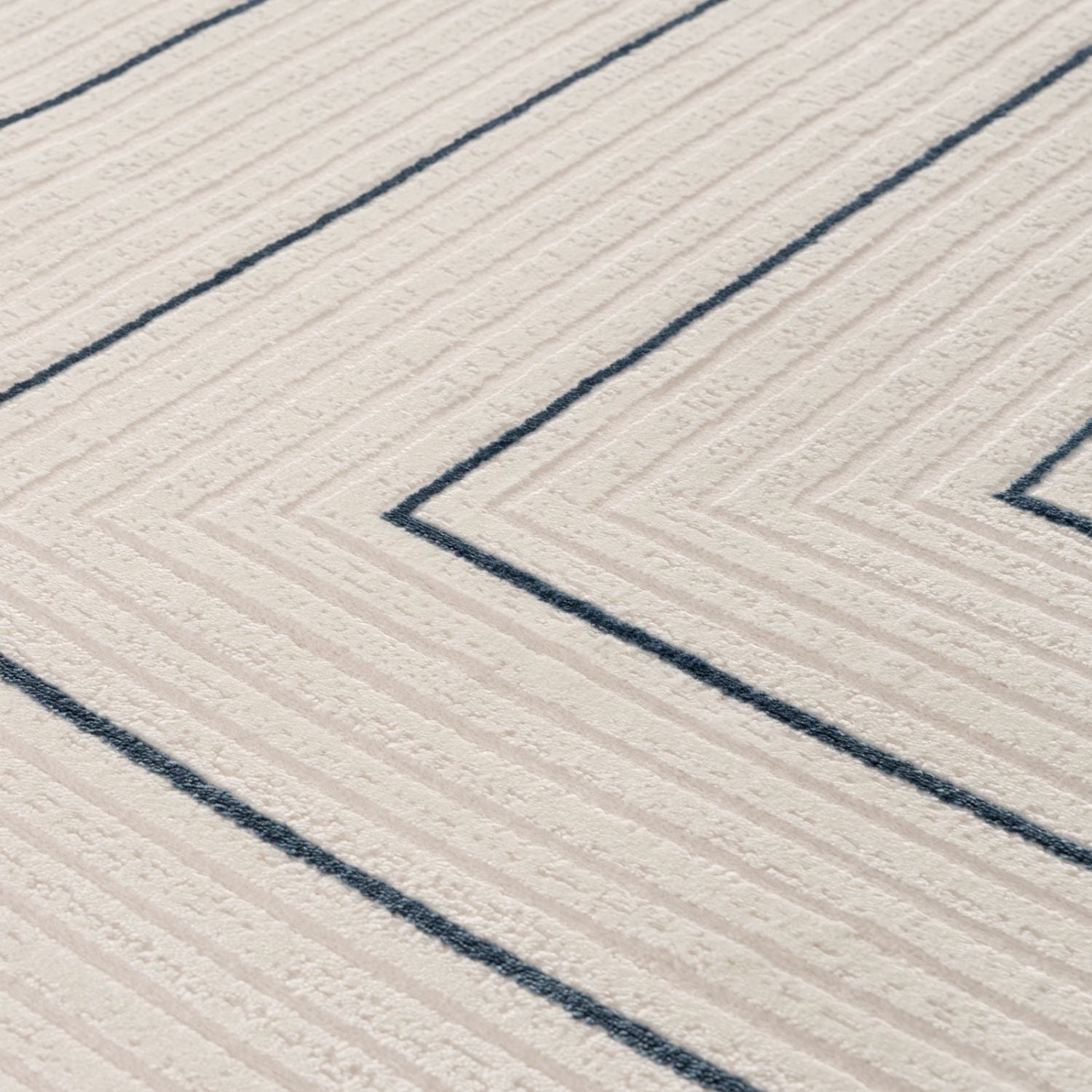 Carmel Cream-Blue Geometric Rug