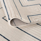 Carmel Cream-Blue Geometric Rug