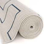 Carmel Cream-Blue Geometric Rug