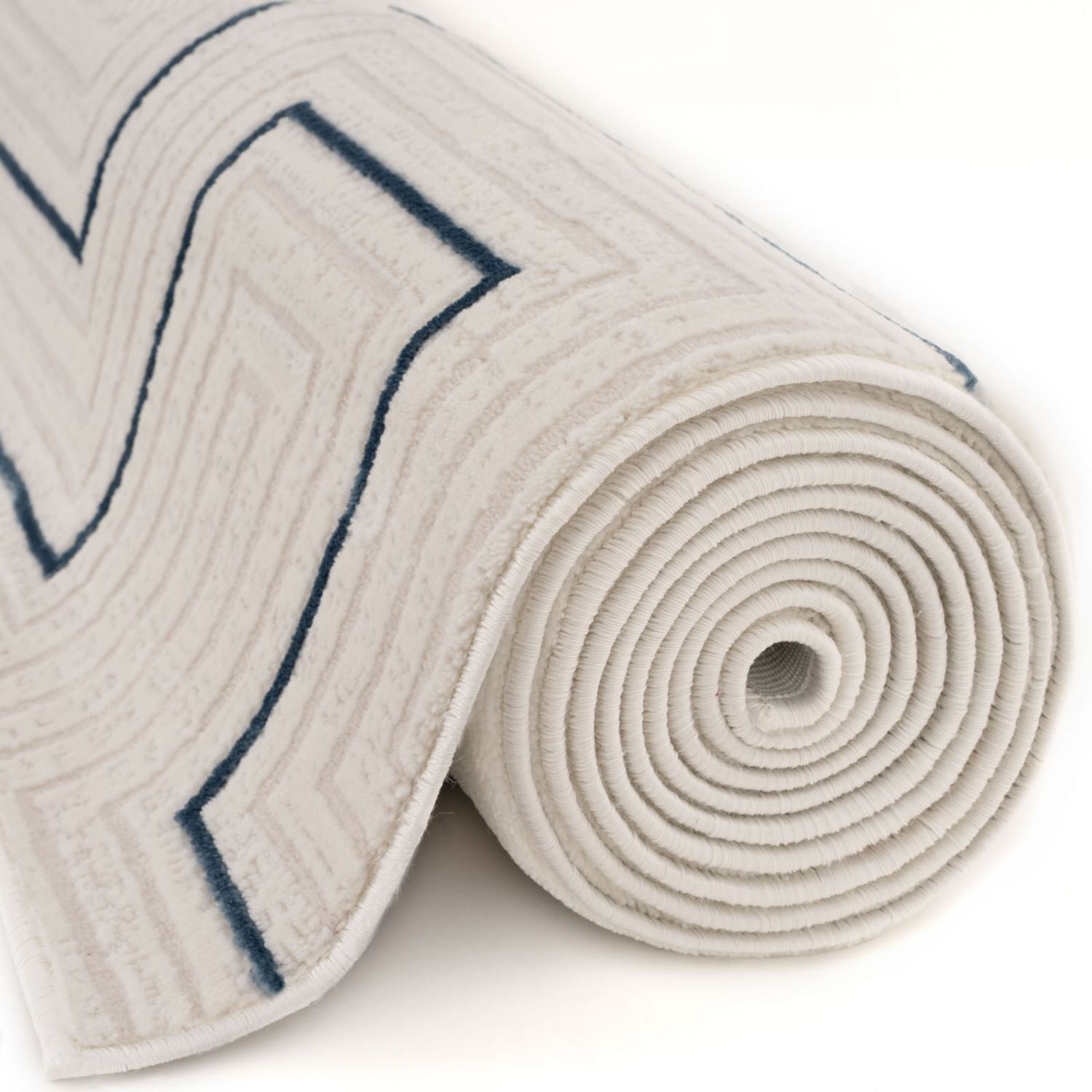 Carmel Cream-Blue Geometric Rug