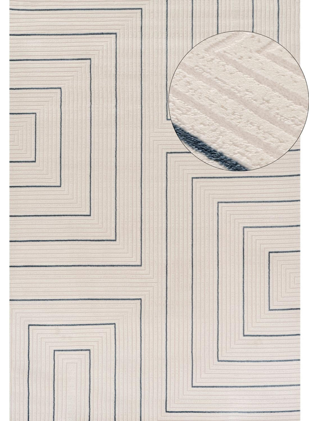 Carmel Cream-Blue Geometric Rug 240X340 cm
