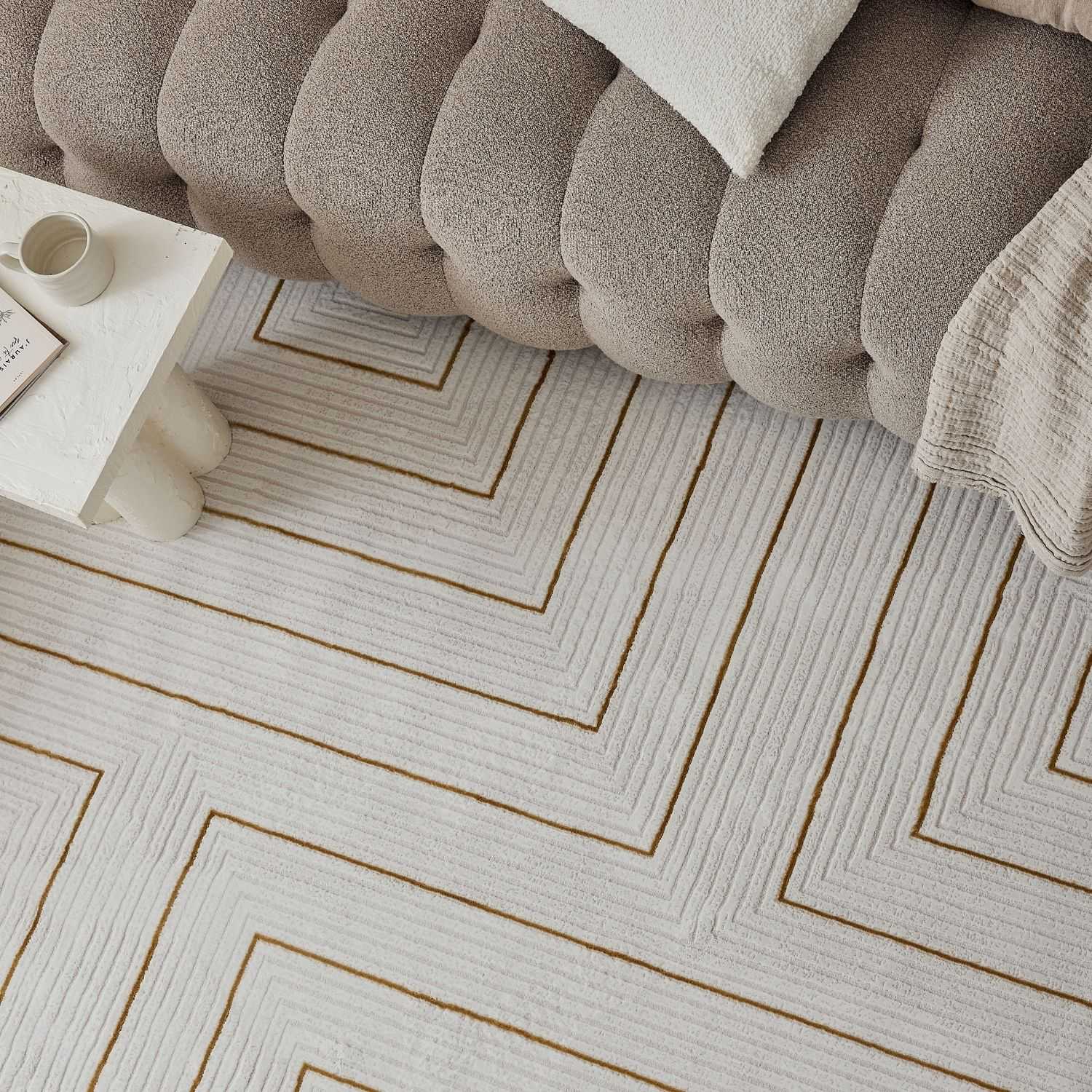 Carmel Cream-Gold Geometric Rug