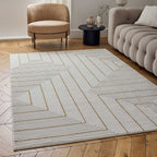 Carmel Cream-Gold Geometric Rug
